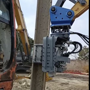 Side Grip Vibratory Pile Hammer: Excavator Mounted & 360° Rotation
