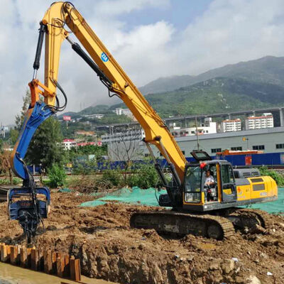 Through-Wall Pile Driver: High Excitation Force & Compact Excavator Vibro Hammer Design